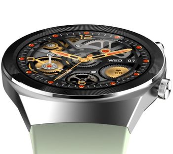Smartwatch męski na zielonym pasku Rubicon RNCE68. Bluetooth. Zdalne rozmowy przez zegarek ✓zdrowy styl życia✓ (3).jpg